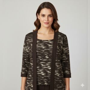 LG Vintage Gold Fooler Top And Cardigan One Piece Zooni